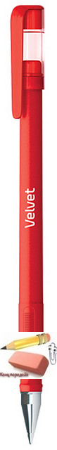 Ручка гелевая Berlingo Velvet, 0,5 мм., прорезиненный корпус, европодвес,  красная, арт.CGp_50127