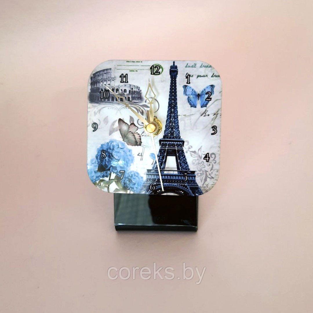 Часы стеклянные "Эйфелева башня" (13*10 см) - фото 1 - id-p153072677