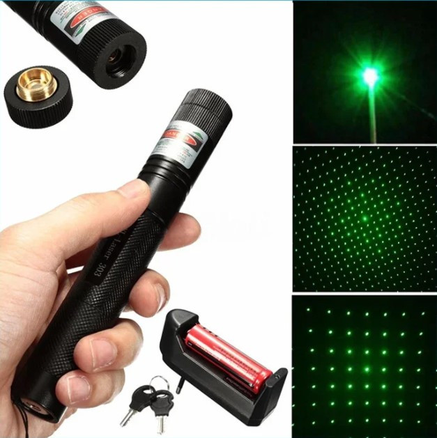 Лазерная указка Green Laser Pointer 303 с ключами - фото 9 - id-p114583601