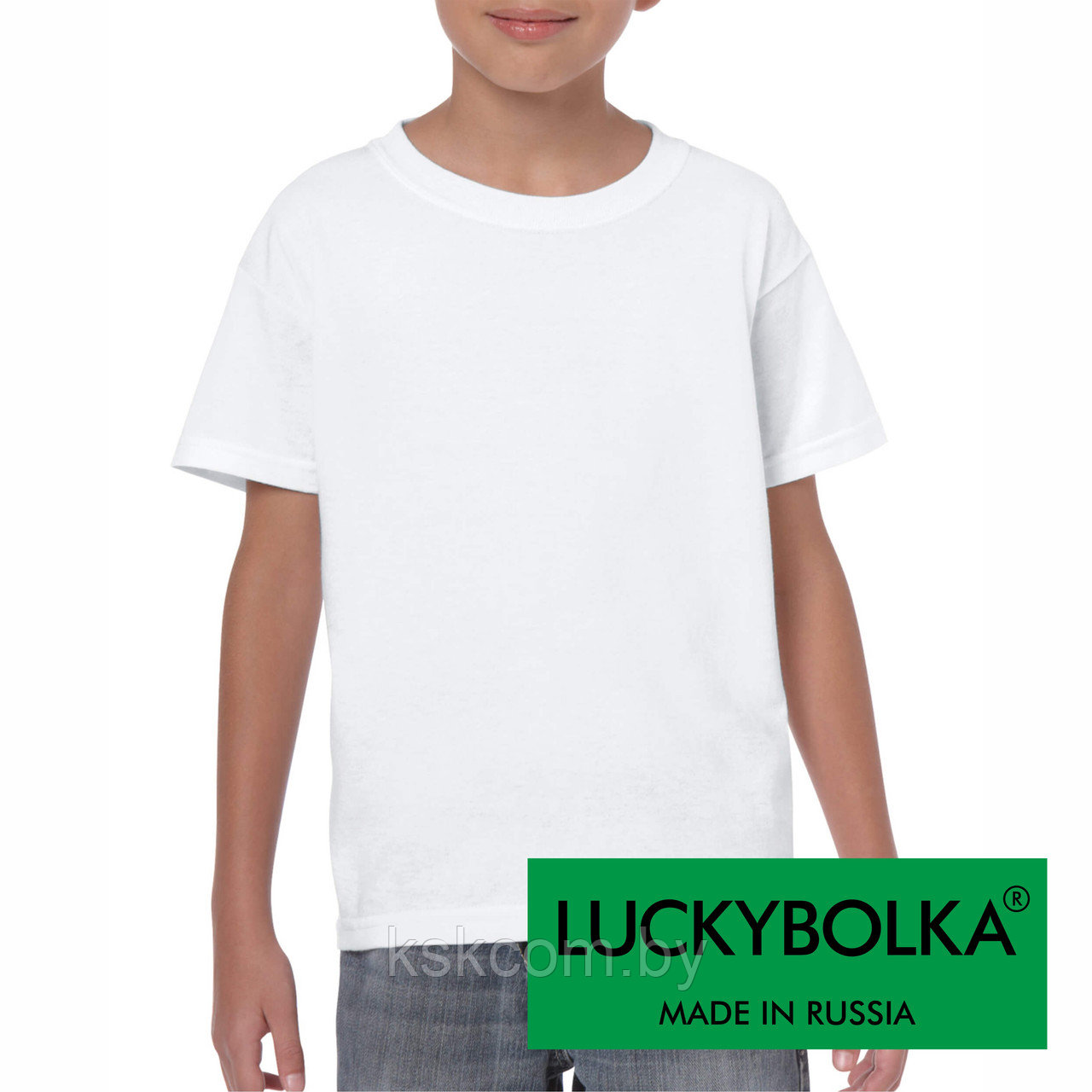 Футболка детская белая "Luckybolka" (30 размер)