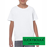 Футболка детская белая "Luckybolka" (34 размер)