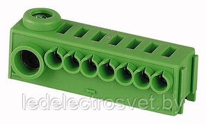 Колодка клеммная KSK-PE, 1x2.5_25+7x0.5_4mm2, зеленая, пружинный зажим, установка на держатели KSK