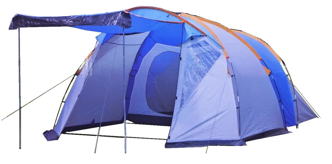 Палатка туристическая 4-х местная с тамбуром, lanyu 1802 (510х300х185см), фото 1
