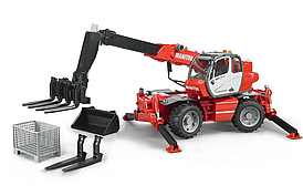Погрузчик колёсный Bruder Manitou MRT 2150 с телескопическим ковшом 02129