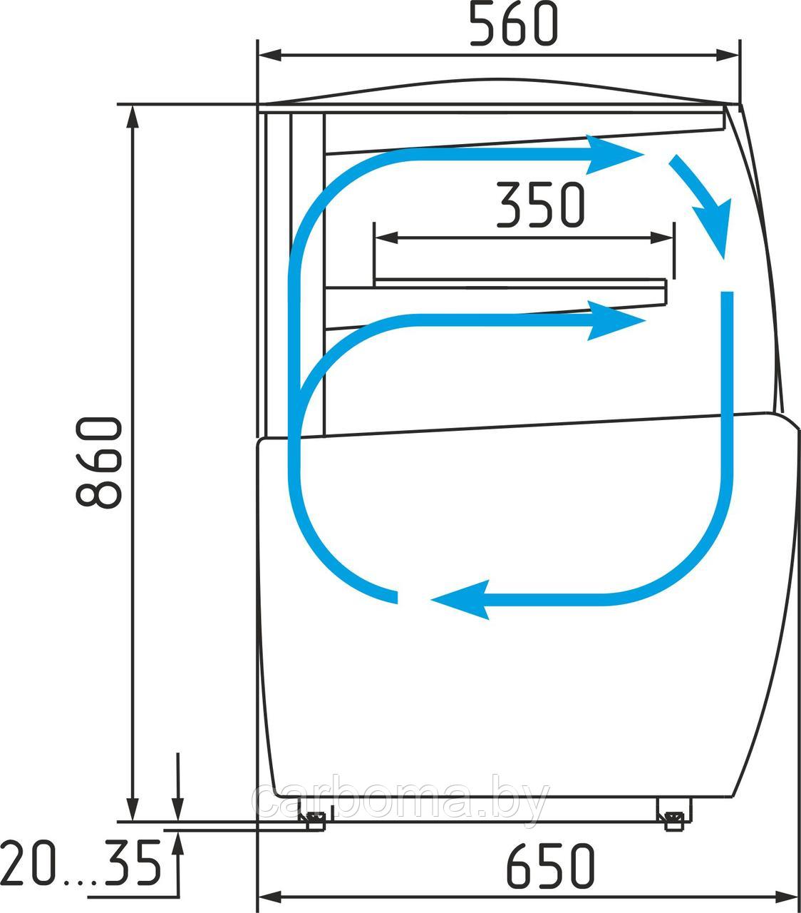 Кондитерская витрина K70 VM 0,9-12 LIGHT (ВХСв - 0,9д Carboma MINI) (+6...+12) - фото 2 - id-p82479291