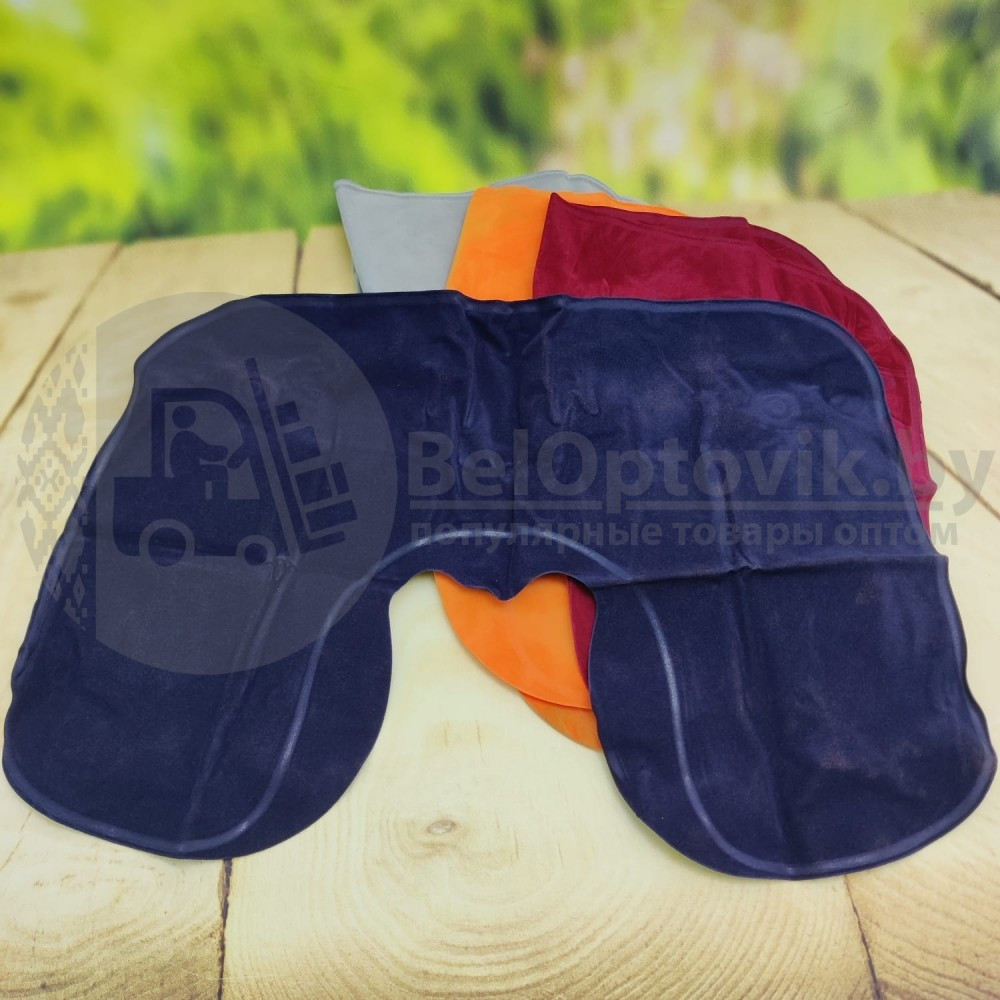 Подушка надувная под голову для путешествий Travel Selectionмаска для сна Светло-серая - фото 5 - id-p153138933