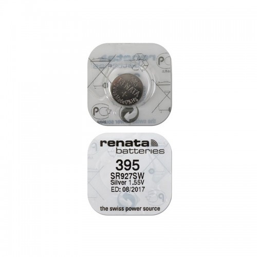 Батарейка (элемент питания) cеребряно-цинковая Renata 395 (399) (SR927SW), 1.55V, 55mAh - фото 1 - id-p153148154