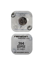 Батарейка (элемент питания) cеребряно-цинковая Renata 394 (SR936SW), 1.55V, 80mAh