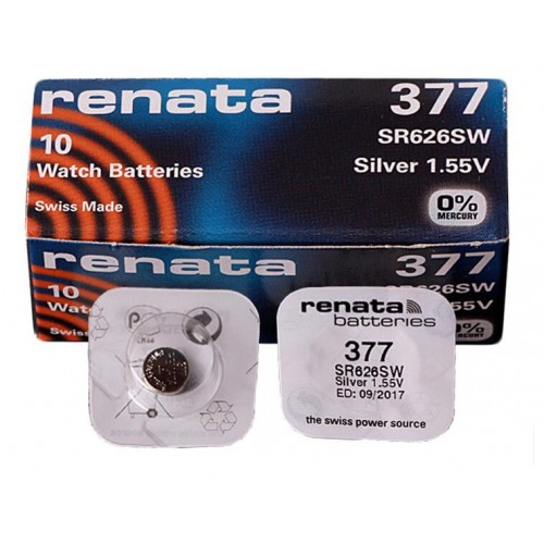 Батарейка (элемент питания) cеребряно-цинковая Renata 377 (SR626SW), 1.55V, 24mAh - фото 3 - id-p153149669