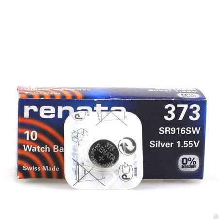 Батарейка (элемент питания) cеребряно-цинковая Renata 373 (SR916SW), 1.55V, 29mAh - фото 3 - id-p153150212