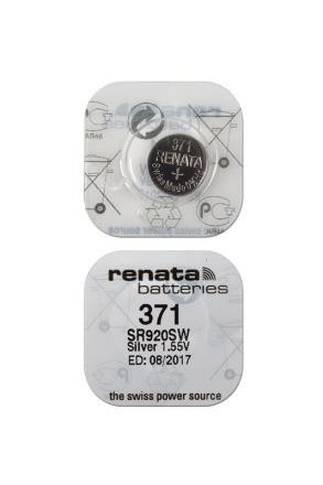 Батарейка (элемент питания) cеребряно-цинковая Renata 371 (SR920SW), 1.55V, 35mAh - фото 1 - id-p153151065