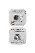 Батарейка (элемент питания) cеребряно-цинковая Renata 364 (SR621SW), 1.55V, 19mAh