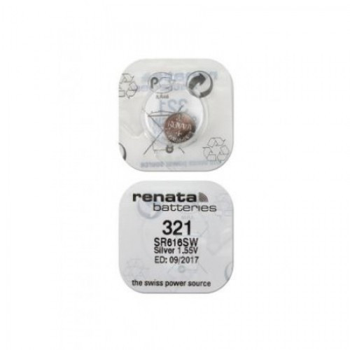 Батарейка (элемент питания) cеребряно-цинковая Renata 321 (SR616SW), 1.55V, 14,5mAh - фото 1 - id-p153154769