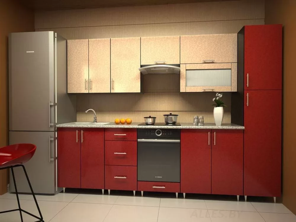 Кухня Симпл (красный/темно-серый металлик) - фото 4 - id-p153164402