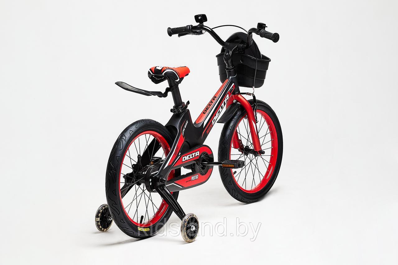 Детский облегченный велосипед Delta Prestige S 18'' + шлем (чёрно-красный) - фото 7 - id-p121675291