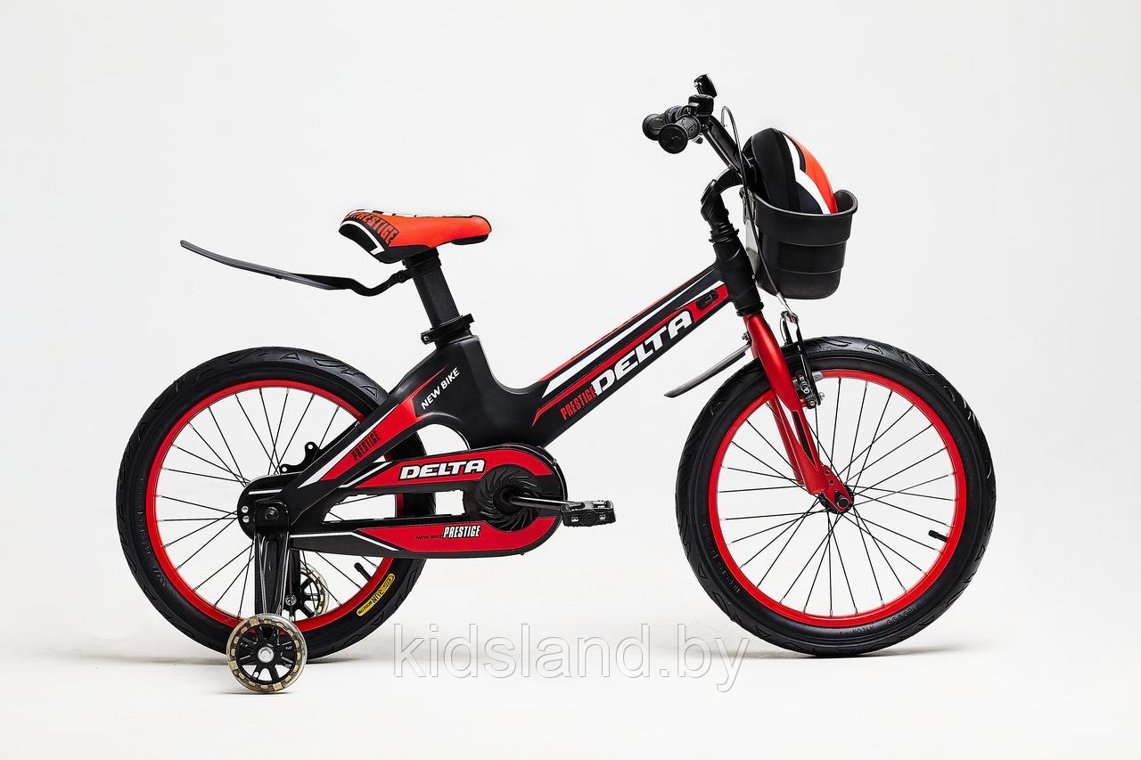 Детский облегченный велосипед Delta Prestige S 18'' + шлем (чёрно-красный) - фото 5 - id-p121675291