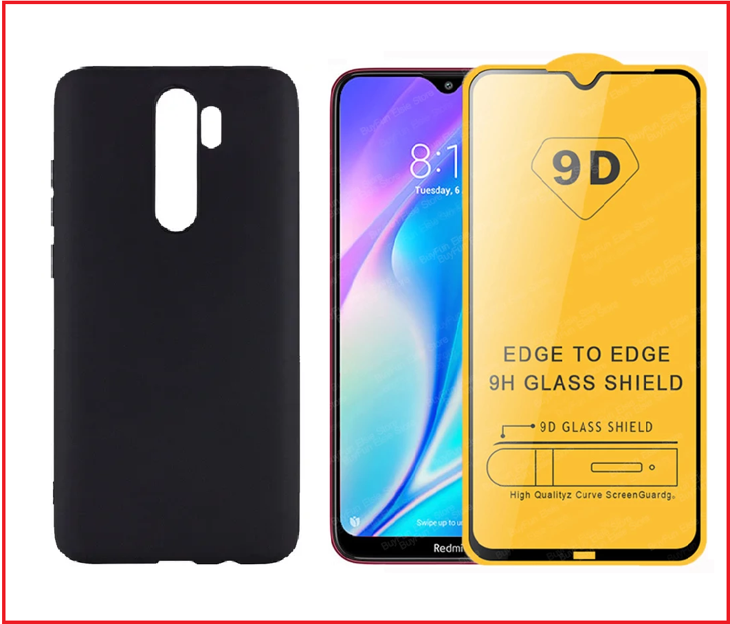 Чехол-накладка + защитное стекло 9D для Xiaomi Redmi Note 10 4g / Note 10s - фото 2 - id-p153166943