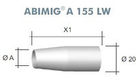 Газовое сопло цилиндрическое (5 шт.) 17*52*20 № 145.D003 для ABIMIG A 155 LW