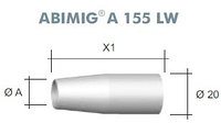 Газовое сопло коническое (5 шт.) 12*54*20 № 145.D004 для ABIMIG A 155 LW