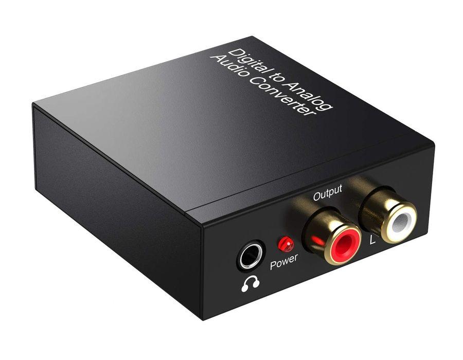 Адаптер - переходник, аудио-преобразователь с оптики (Toslink/SPDIF) на jack 3.5mm (AUX) и RCA, черный 555070