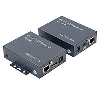 Удлинитель сигнала HDMI по витой паре RJ45 (LAN) до 200 метров, активный, FullHD 1080p, комплект, серый 555577