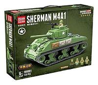 100081 Конструктор "Танк Шерман M4A1", 726 деталей, Quanguan, аналог LEGO (Лего)