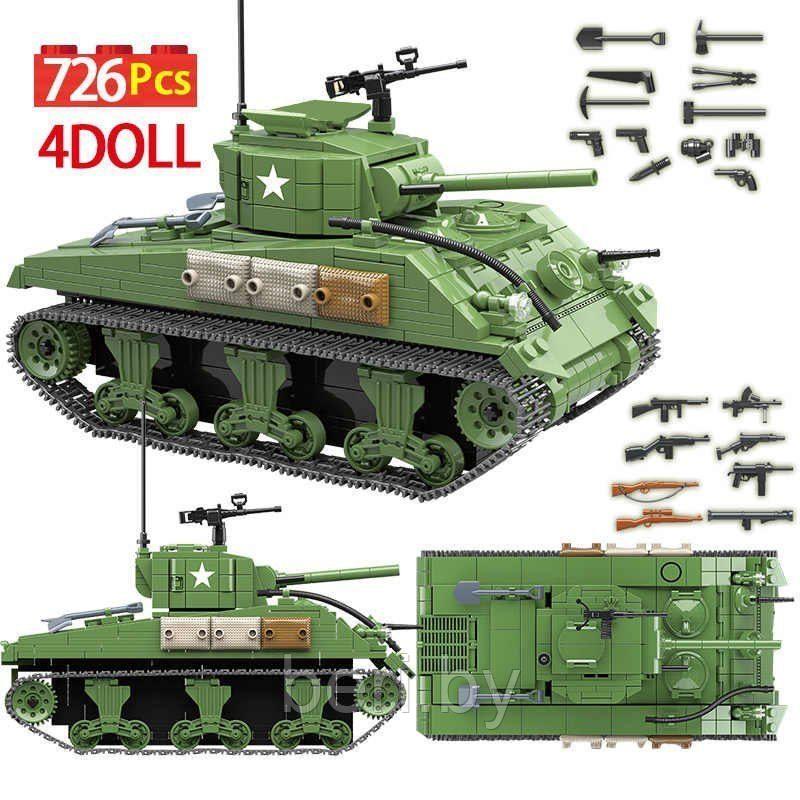100081 Конструктор "Танк Шерман M4A1", 726 деталей, Quanguan, аналог LEGO (Лего) - фото 3 - id-p153158065