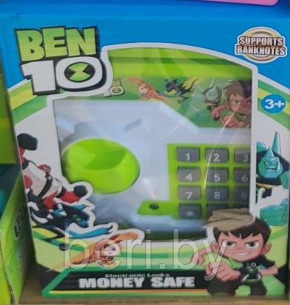 WF-301/B Сейф детский BEN10, копилка с электронным кодовым замком, батарейки, сейф - фото 1 - id-p153261421