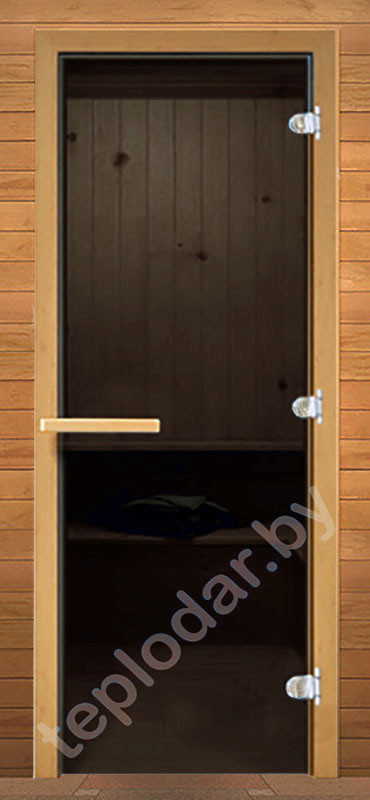 Стеклянная дверь для бани Doorwood, стекло ГРАФИТ