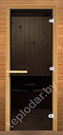 Стеклянная дверь для бани Doorwood, стекло ГРАФИТ, фото 1