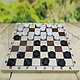 Настольная игра Пластиковые шашки в комплекте с деревянной доской, фото 2