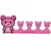 Разделители для пальцев ног в пакете 2шт, форма мишки, цвет розовый