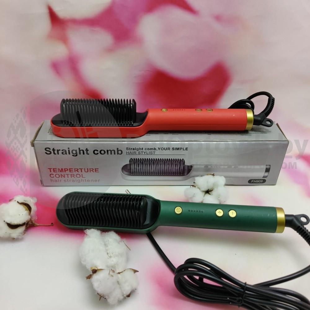 Расческа выпрямитель Straight comb FH909 с турмалиновым покрытием, утюжок, 6 температурных реж - фото 7 - id-p153352822