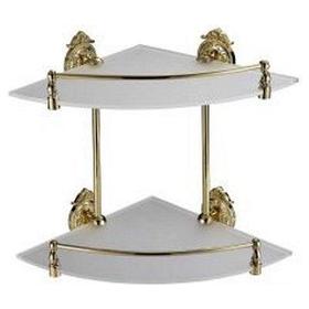 Полочка угловая стекло  2-эт. GABRIEL GOLD