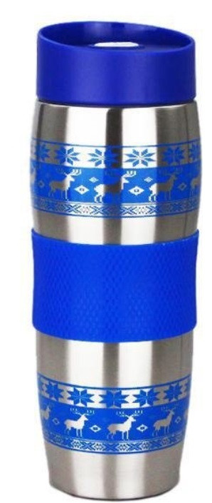 Термокружка Alpenkok Олени 400ml Blue AK-04023A термостакан кружка-термос