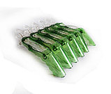 Зажимы для волос секционные зелёный, пластик, 8 см, 6 шт, фото 2