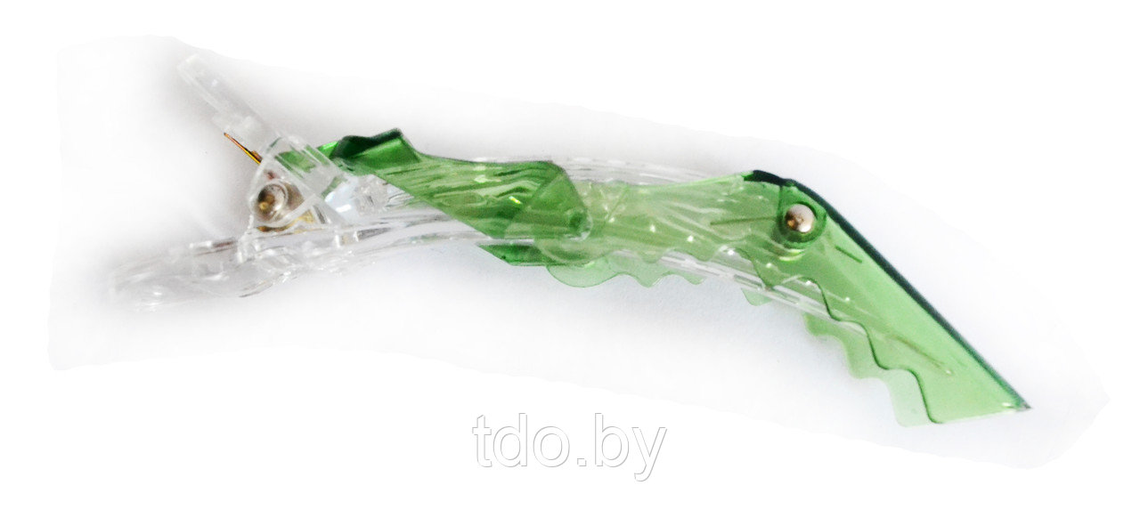 Зажимы для волос секционные зелёный, пластик, 8 см, 6 шт - фото 3 - id-p153406415