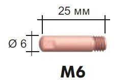 Наконечник E-Cu M6 25*6*1,0 №140.0253 для ABIMIG A 155 LW