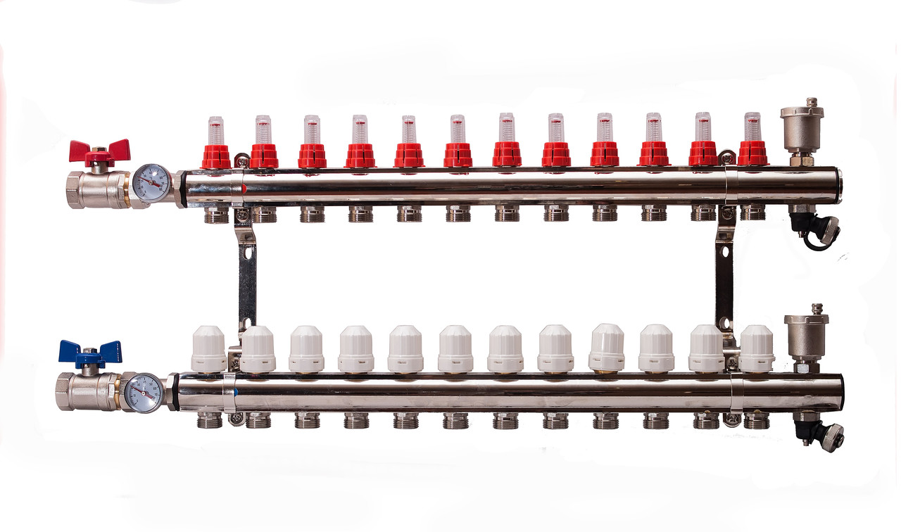 Коллектор для теплого пола на 12 выходов.