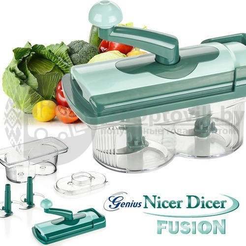 Овощерезка механическая Nicer Dicer Fusion Twist (2 острых ножа с тройным лезвием). Можно использовать для - фото 10 - id-p153408527