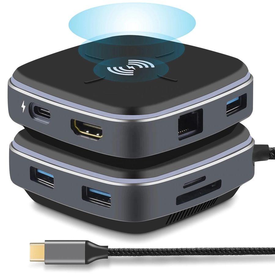 Адаптер - док-станция 9in1 USB3.1 Type-C на RJ45 (LAN) - HDMI 4K - 3x USB3.0 - USB3.1 Type-C - SD/TF -