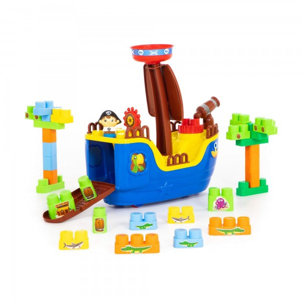 Детский игровой набор "Пиратский корабль" + конструктор (30 элементов) (в коробке) арт. 62246 Полесье - фото 2 - id-p153411425
