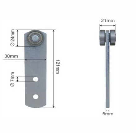 Роликовая тележка для сдвижной шторы Sezam, 24х8х21 мм, Suer 670735006, фото 2