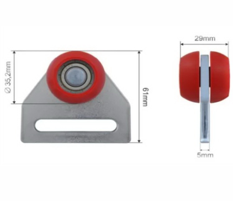 Роликовая тележка для сдвижной шторы Edcha, L=61 мм,, 35,2х8х29 мм, Suer 670735008