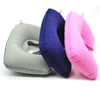 Подушка надувная под голову для путешествий Travel Selectionмаска для сна Темно-синяя