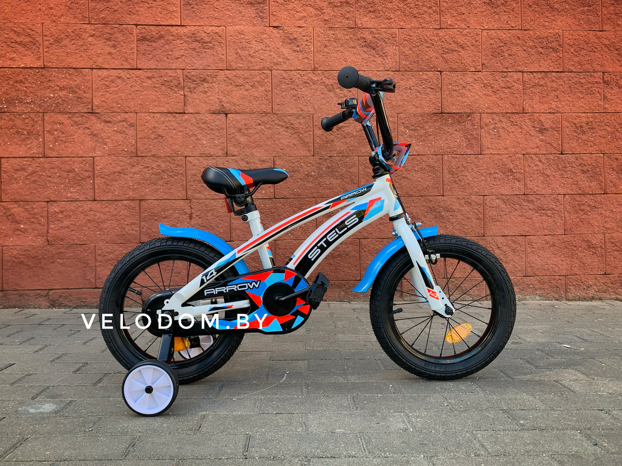 Велосипед детский Stels Arrow 14" белый/синий/красный - фото 3 - id-p72947948