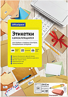 Бумага самоклеющаяся OfficeSpace 70х37 мм./24 шт. на листе А4, белая, 100 листов