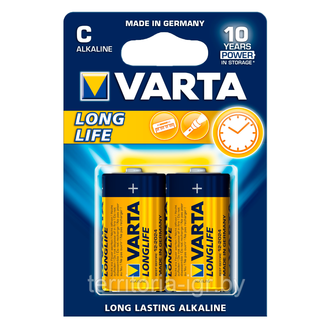 Батарейки Longlife LR14/2BP С Varta - фото 1 - id-p153477525