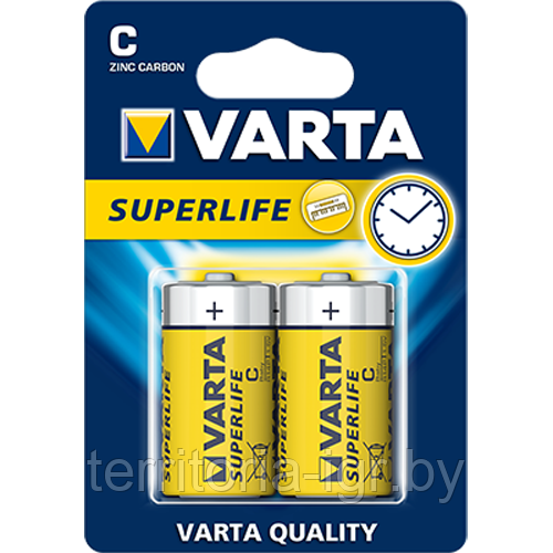 Батарейки Superlife R14/2ВР С Varta - фото 1 - id-p153477656