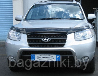 Дефлектор капота Airplex Hyundai Santa Fe II 2006-2012 с загибом под капот